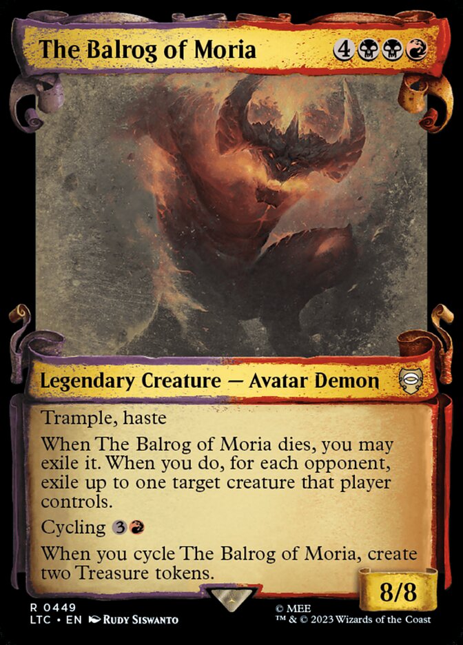 The Balrog of Moria Showcase Scrolls 449 (Commander: The Lord of the Rings: Tales of Middle-earth)  - Showcase Scroll Foil | Good Games Modbury