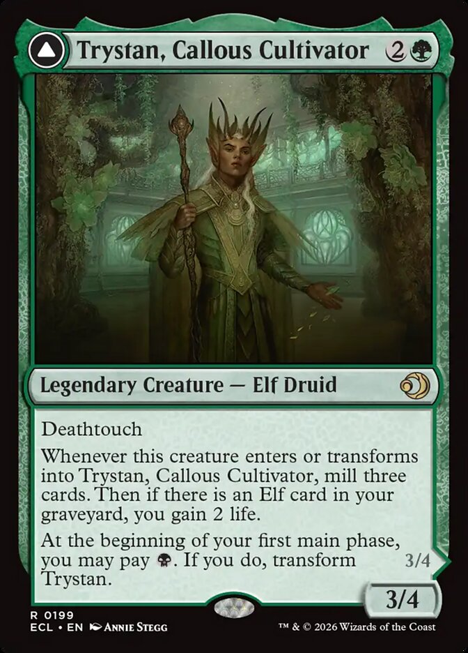 Trystan, Callous Cultivator // Trystan, Penitent Culler 199 (Lorwyn Eclipsed)  - Foil | Good Games Modbury
