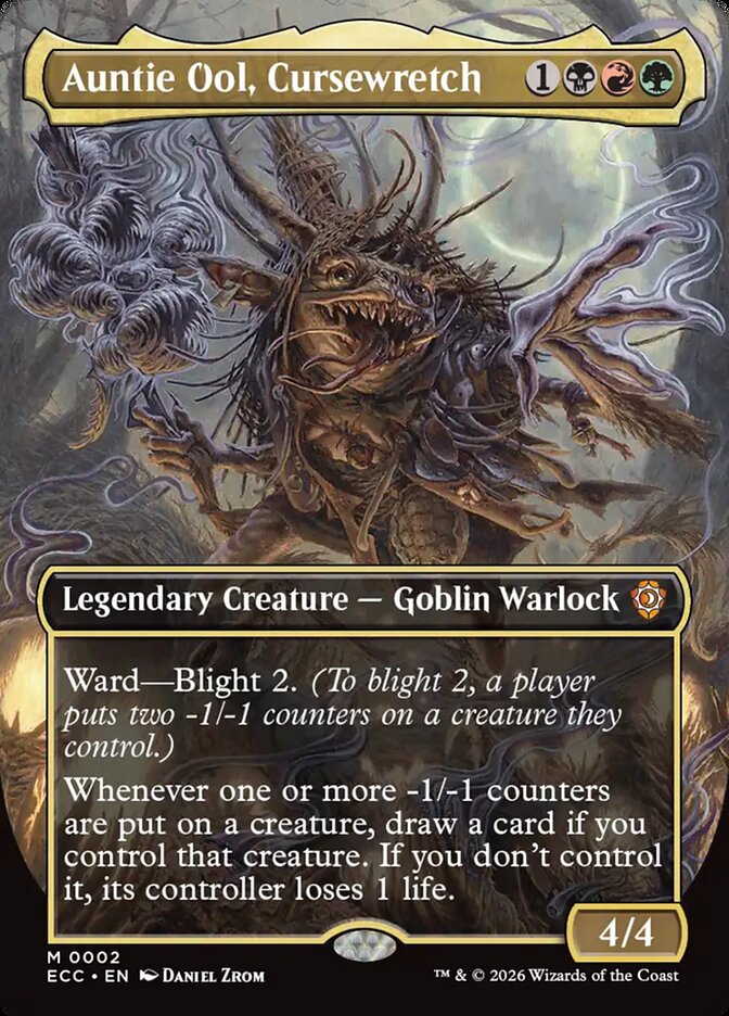 Auntie Ool, Cursewretch 2 (Commander: Lorwyn Eclipsed)  - Borderless Foil | Good Games Modbury