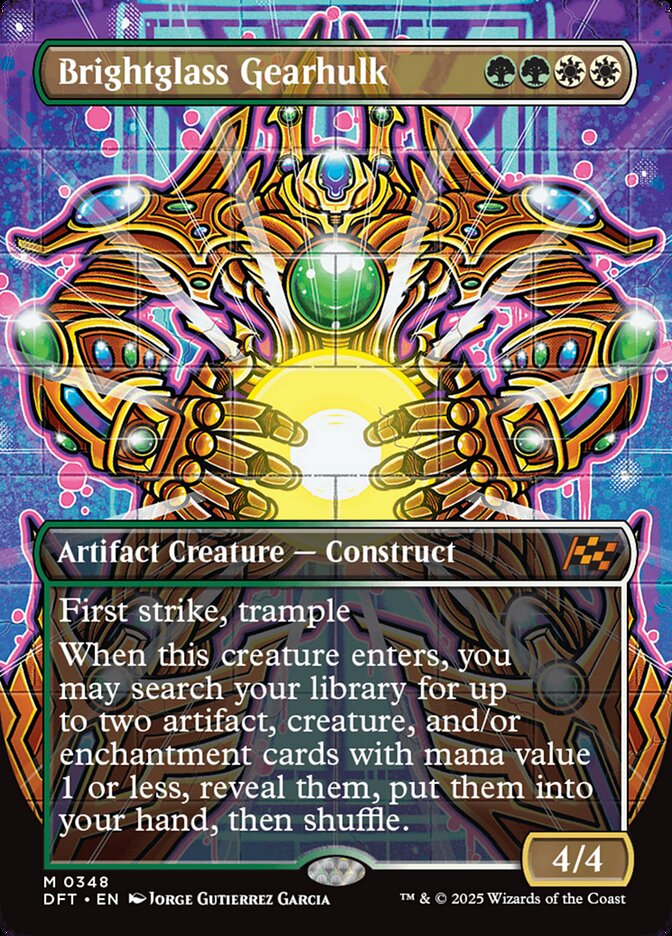 Brightglass Gearhulk 348 (Aetherdrift)  - Borderless Foil | Good Games Modbury