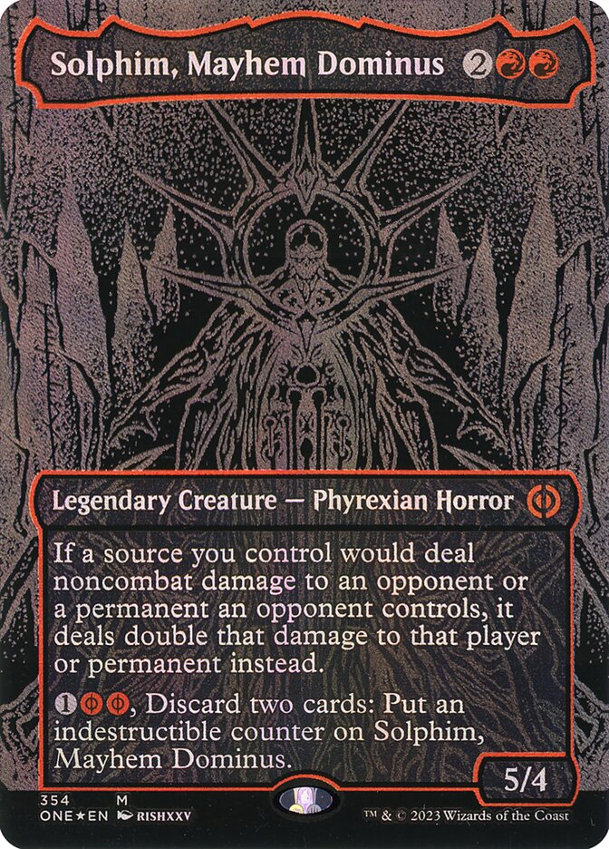 Solphim, Mayhem Dominus 354/271 (Phyrexia: All Will Be One)  - Oil Slick Foil | Good Games Modbury