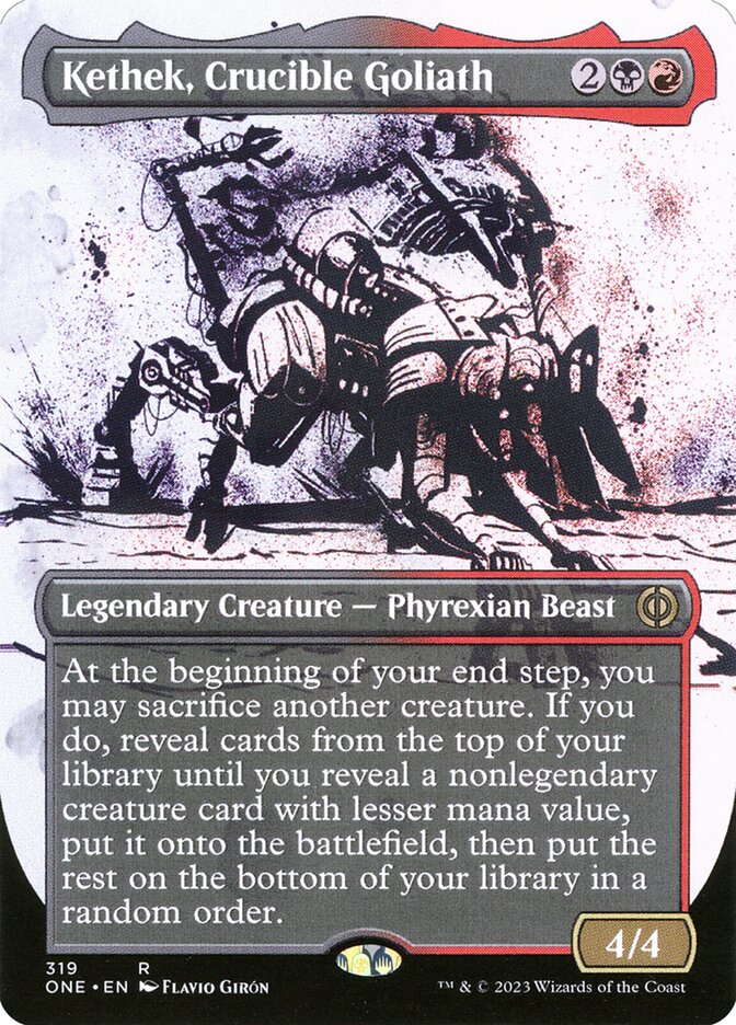 Kethek, Crucible Goliath 319/271 (Phyrexia: All Will Be One)  - Borderless Foil | Good Games Modbury
