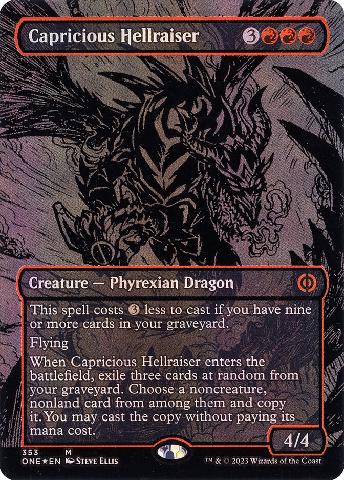 Capricious Hellraiser 353 (Phyrexia: All Will Be One)  - Oil Slick Foil | Good Games Modbury