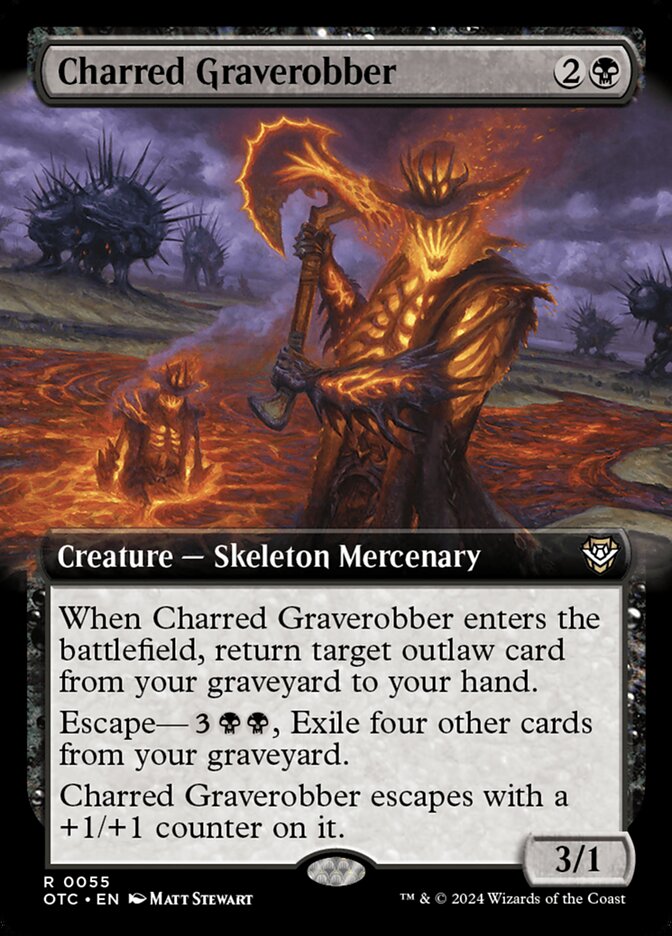Charred Graverobber 55/342 (Commander: Outlaws of Thunder Junction)  - Extended Art | Good Games Modbury