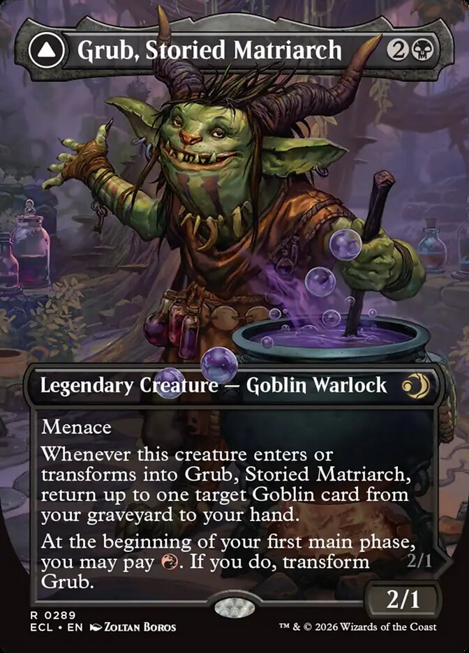 Grub Storied Matriarch Borderless 289 (Lorwyn Eclipsed)  - Borderless Foil | Good Games Modbury