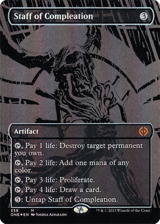 Staff of Compleation 358 (Phyrexia: All Will Be One)  - Oil Slick Foil | Good Games Modbury