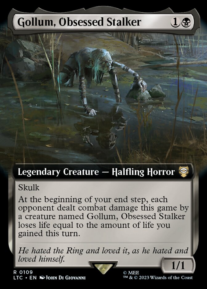 Gollum, Obsessed Stalker 109/347 (Commander: The Lord of the Rings: Tales of Middle-earth)  - Extended Art | Good Games Modbury