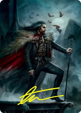 Dracula Blood Immortal Art Card Gold Stamped Signature 71 (Art Series: Innistrad: Crimson Vow)  | Good Games Modbury