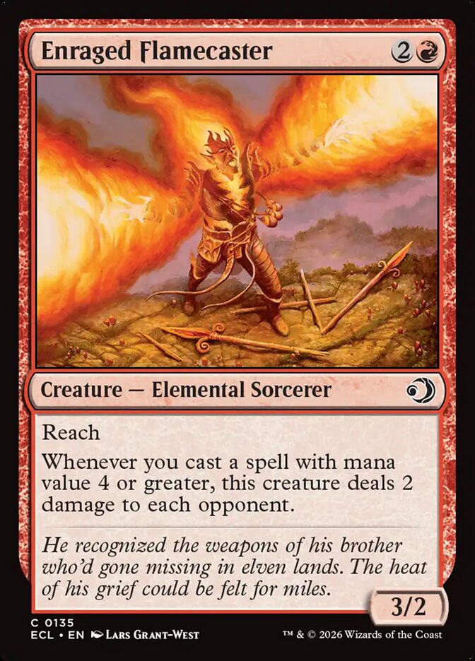 Enraged Flamecaster 135/273 (Lorwyn Eclipsed)  - Foil | Good Games Modbury