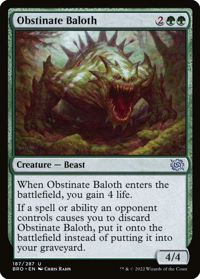 Obstinate Baloth 187/287 (The Brothers' War)  | Good Games Modbury