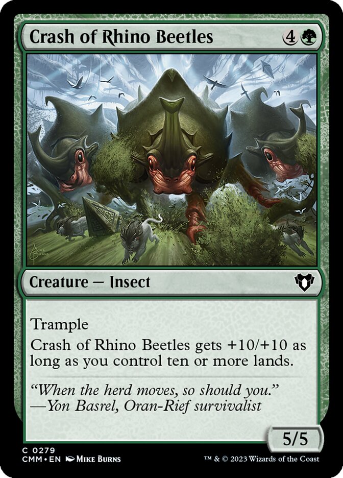 Crash of Rhino Beetles 279/451 (Commander Masters)  - Foil | Good Games Modbury