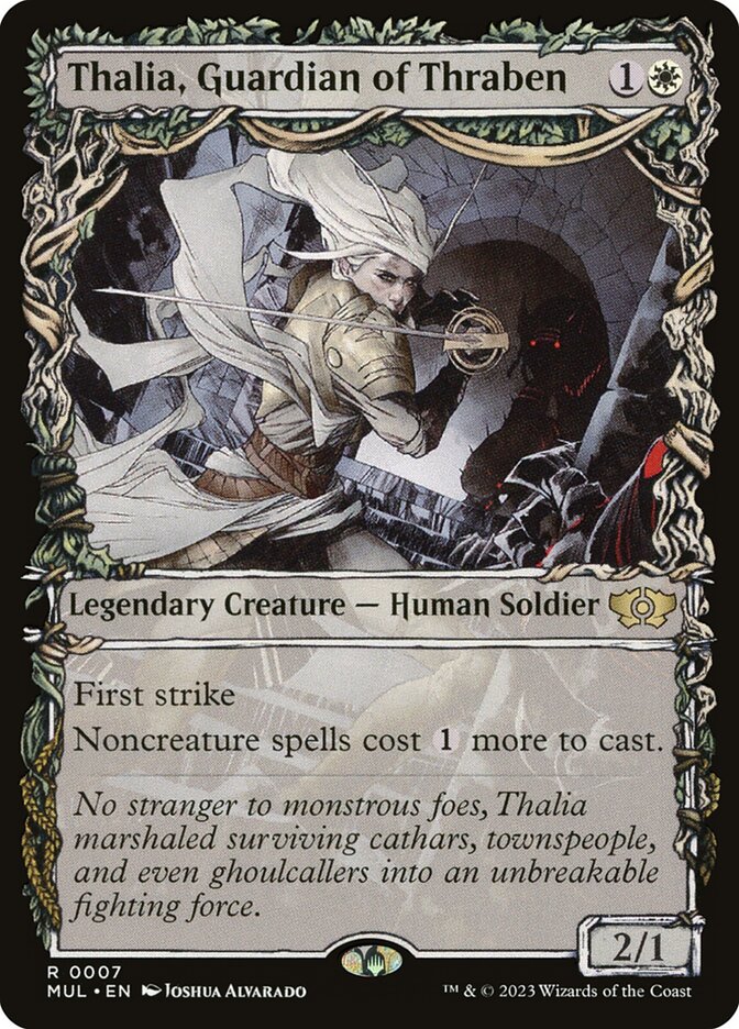 Thalia, Guardian of Thraben 7/65 (March of the Machine: Multiverse Legends)  - Showcase | Good Games Modbury
