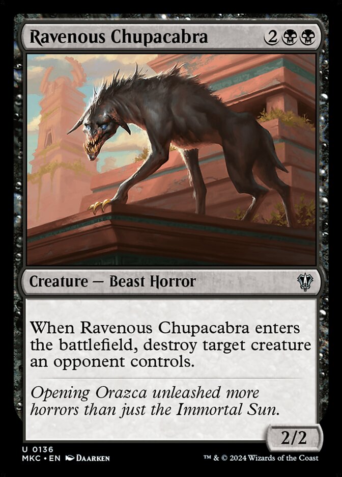 Ravenous Chupacabra 136/311 (Commander: Murders at Karlov Manor)  | Good Games Modbury