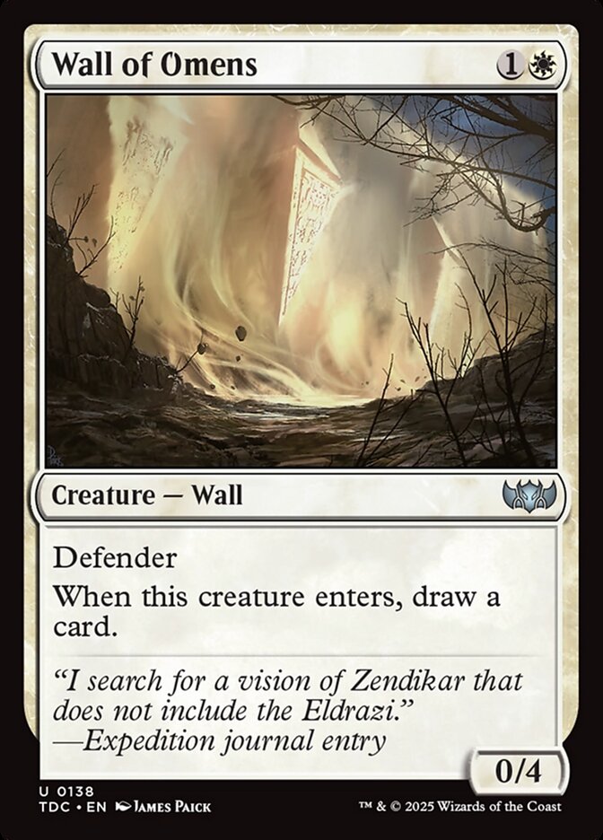 Wall of Omens 138 (Commander: Tarkir: Dragonstorm)  | Good Games Modbury