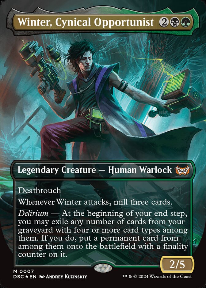 Winter, Cynical Opportunist 7/40 (Commander: Duskmourn: House of Horror)  - Borderless Foil | Good Games Modbury