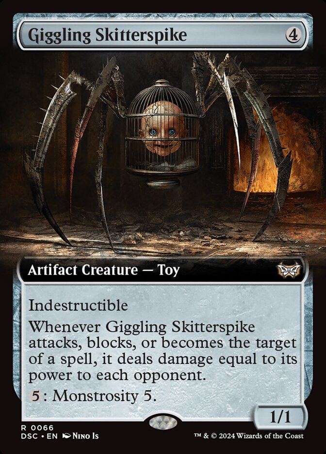 Giggling Skitterspike 66 (Commander: Duskmourn: House of Horror)  - Extended Art | Good Games Modbury