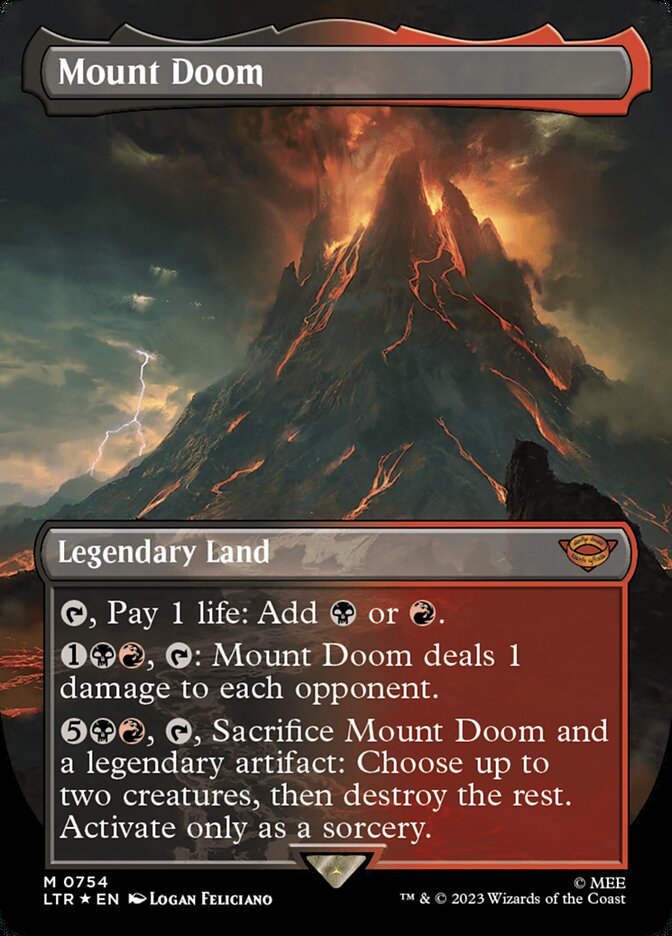 Mount Doom 754 (Universes Beyond: The Lord of the Rings: Tales of Middle-earth)  - Borderless Foil | Good Games Modbury