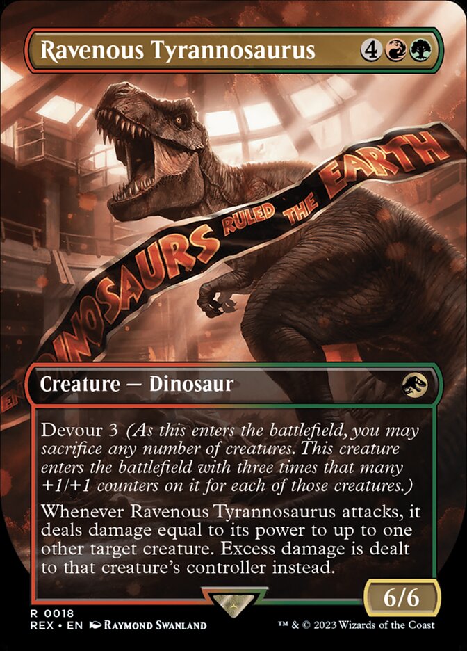 Ravenous Tyrannosaurus 18/26 (Universes Beyond: Jurassic World Collection)  - Borderless Foil | Good Games Modbury