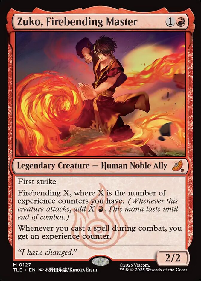 Zuko, Firebending Master 127/317 (Avatar: The Last Airbender: Eternal-Legal)  | Good Games Modbury