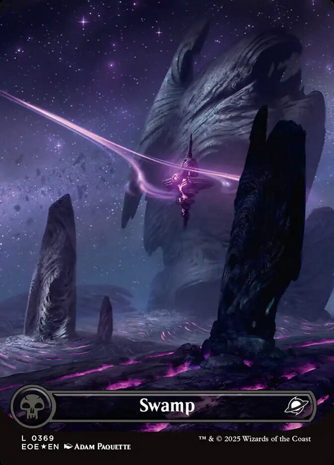 Swamp 369/276 (Edge of Eternities)  - Full Art Galaxy Foil | Good Games Modbury