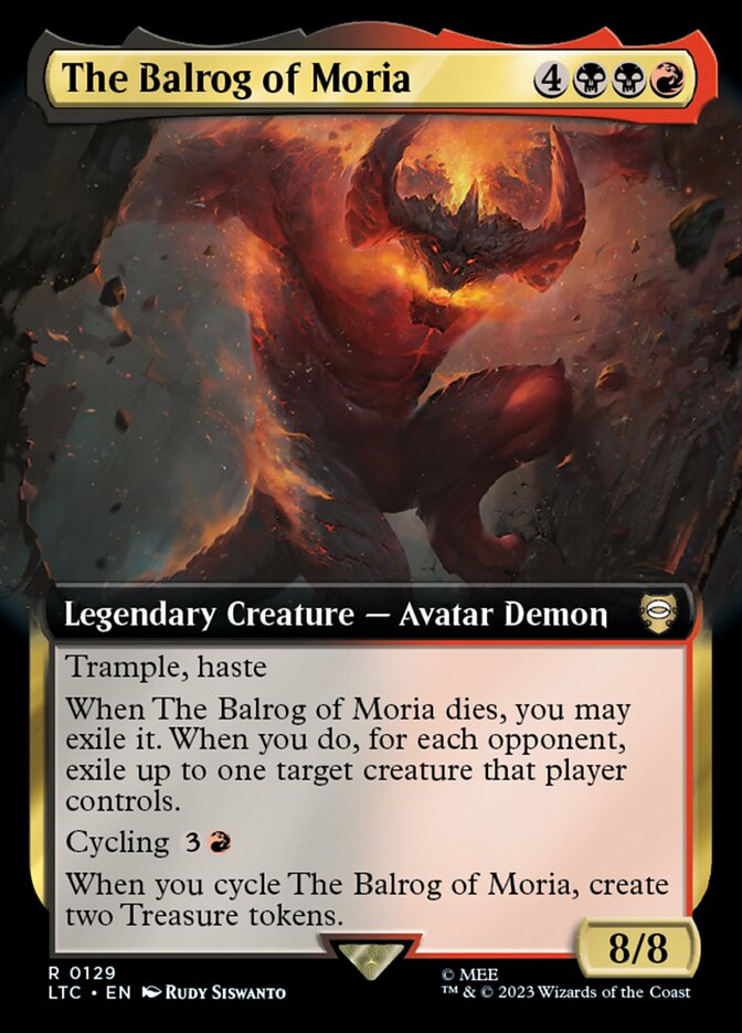 The Balrog of Moria 129 (Commander: The Lord of the Rings: Tales of Middle-earth)  - Extended Art | Good Games Modbury