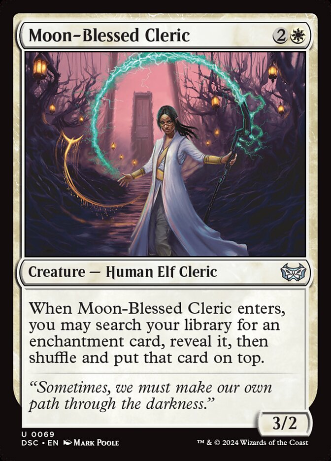 Moon-Blessed Cleric 69/40 (Commander: Duskmourn: House of Horror)  | Good Games Modbury