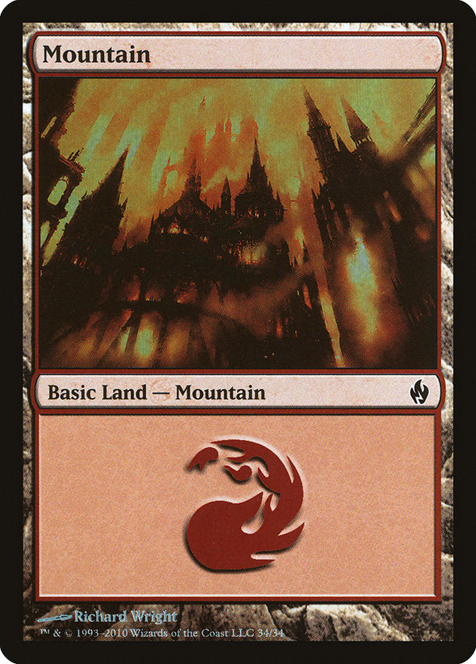 Mountain 34/34 (Premium Deck Series: Fire and Lightning)  - Foil | Good Games Modbury