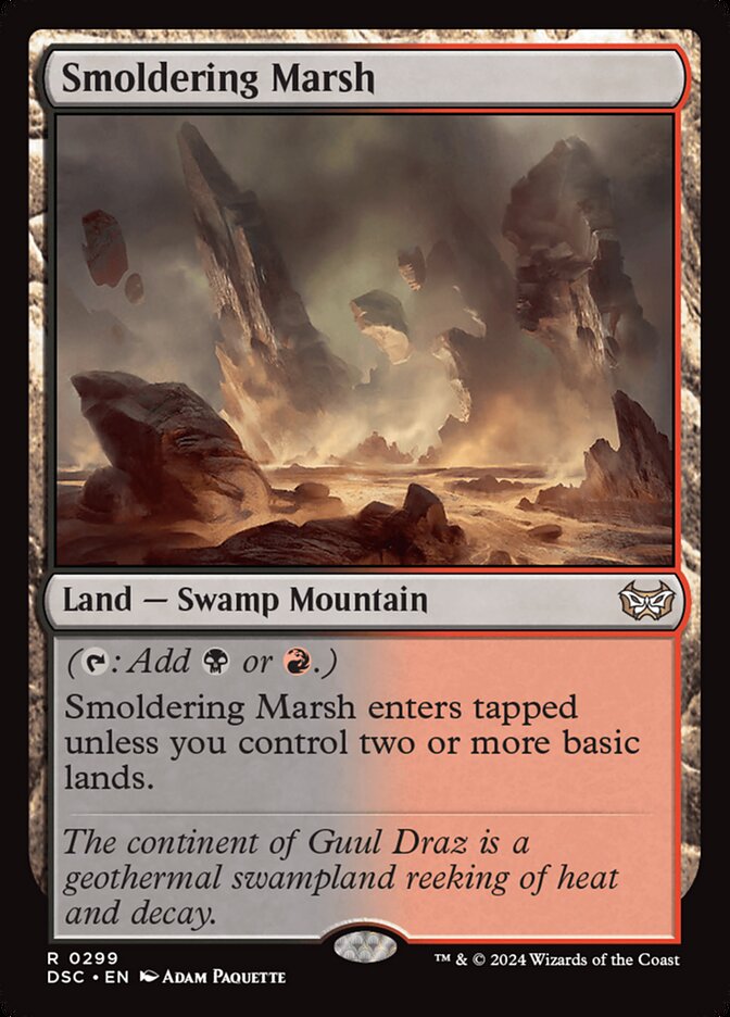 Smoldering Marsh 299/40 (Commander: Duskmourn: House of Horror)  | Good Games Modbury