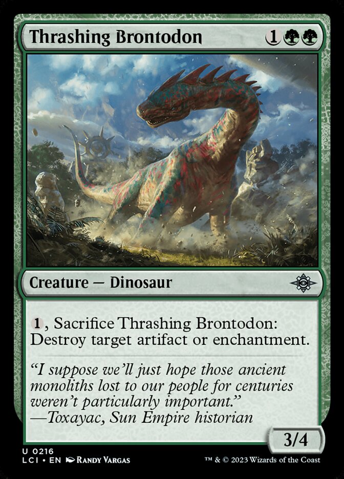 Thrashing Brontodon 216/291 (The Lost Caverns of Ixalan)  - Foil | Good Games Modbury