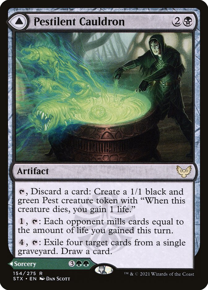 Pestilent Cauldron // Restorative Burst 154/275 (Strixhaven: School of Mages)  - Foil | Good Games Modbury