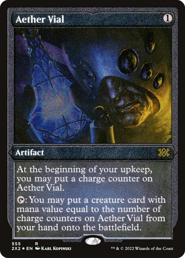 Aether Vial 555 (Double Masters 2022)  - Etched Foil | Good Games Modbury