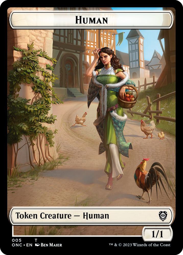 Human Spirit Double Sided Token 5 // 9 (Commander: Phyrexia: All Will Be One)  | Good Games Modbury