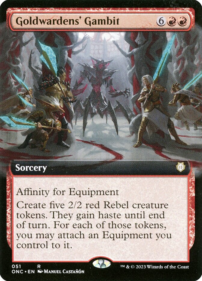 Goldwardens' Gambit 51/28 (Commander: Phyrexia: All Will Be One)  - Extended Art | Good Games Modbury