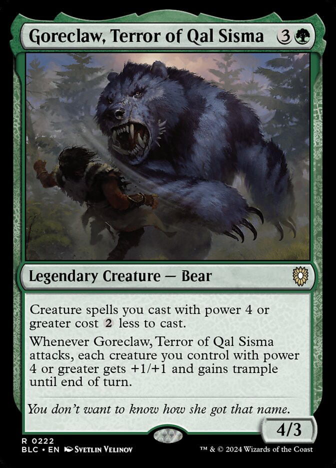 Goreclaw Terror of Qal Sisma 222 (Commander: Bloomburrow)  | Good Games Modbury