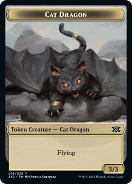 Cat Dragon Soldier Double Sided Token 19 // 7 (Double Masters 2022)  | Good Games Modbury