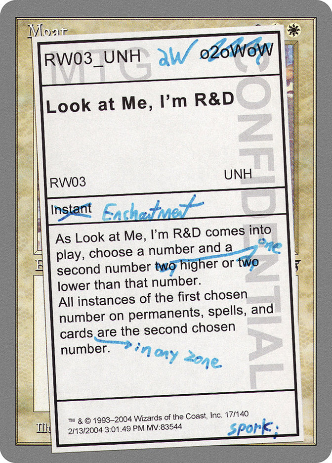 Look at Me, I'm R&D 17/140 (Unhinged)  | Good Games Modbury