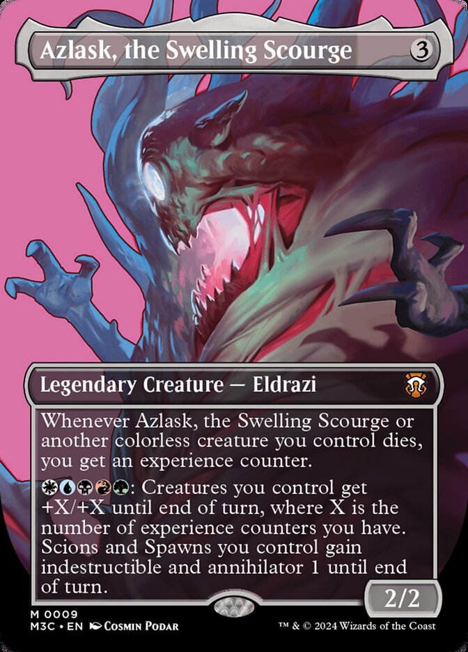 Azlask, the Swelling Scourge 9/411 (Commander: Modern Horizons 3)  - Borderless Foil | Good Games Modbury