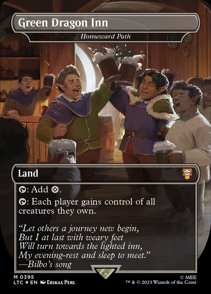 Green Dragon Inn - Homeward Path 395 (Commander: The Lord of the Rings: Tales of Middle-earth)  - Borderless Surge Foil | Good Games Modbury