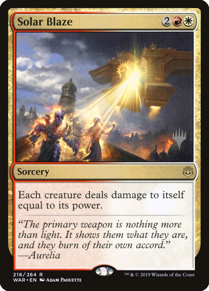 Solar Blaze 216 (Promo Pack: Throne of Eldraine)  - Foil | Good Games Modbury