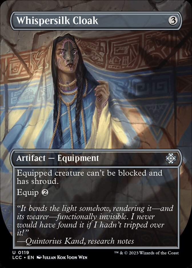 Whispersilk Cloak 119/370 (Commander: The Lost Caverns of Ixalan)  - Borderless | Good Games Modbury