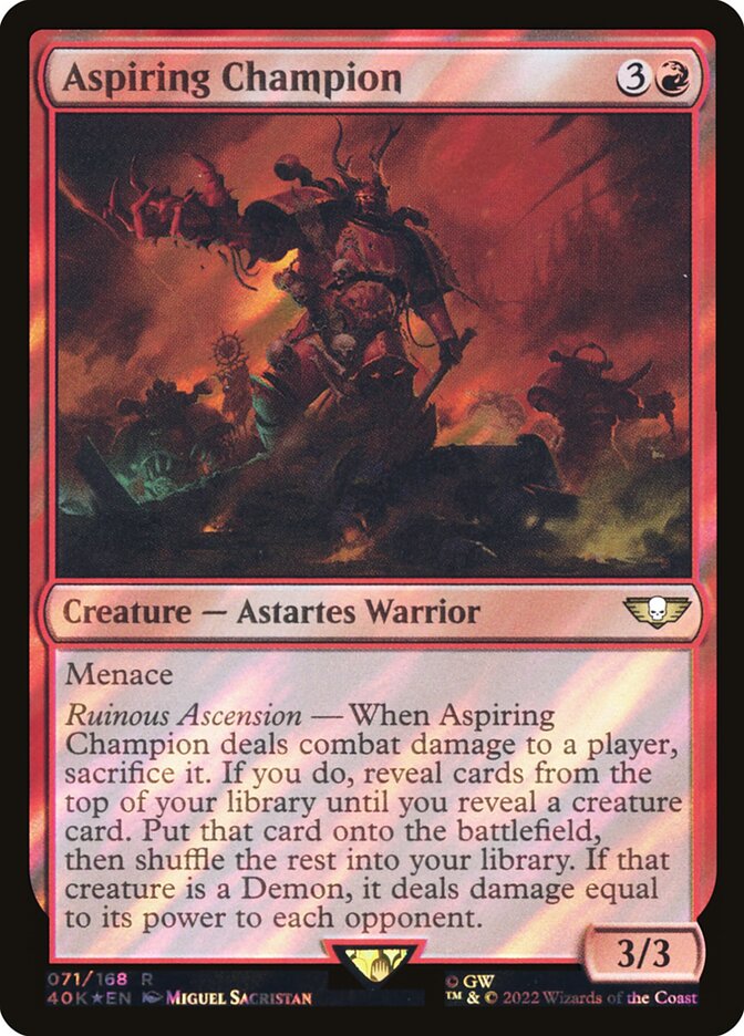Aspiring Champion 71★/617 (Universes Beyond: Warhammer 40,000)  - Surge Foil | Good Games Modbury