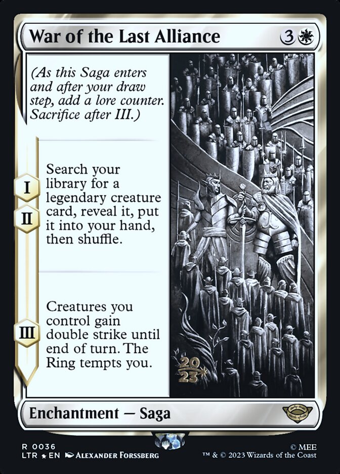 War of the Last Alliance 36s/86 (Prerelease Cards)  - Foil | Good Games Modbury