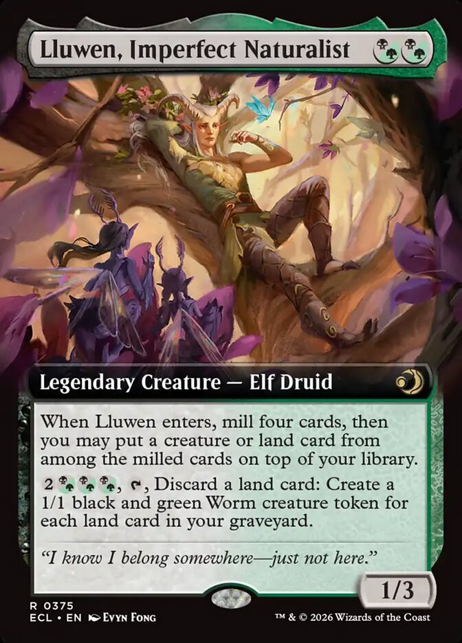 Lluwen, Imperfect Naturalist 375 (Lorwyn Eclipsed)  - Extended Art | Good Games Modbury