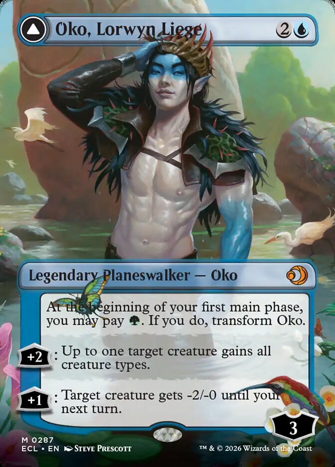 Oko, Lorwyn Liege // Oko, Shadowmoor Scion 287 (Lorwyn Eclipsed)  - Borderless Foil | Good Games Modbury
