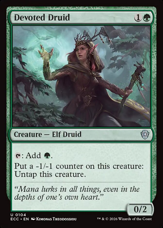 Devoted Druid 104/176 (Commander: Lorwyn Eclipsed)  | Good Games Modbury