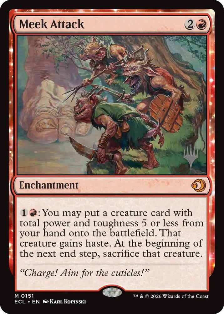 Meek Attack 151p/87 (Promo Pack: Lorwyn Eclipsed)  - Foil | Good Games Modbury