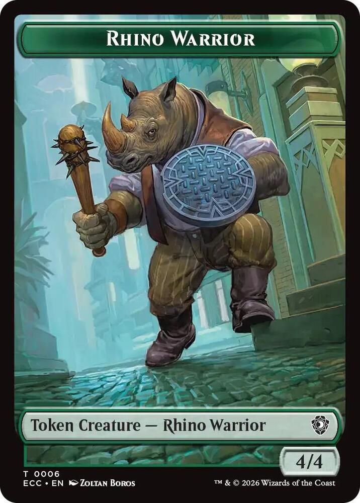 Rhino Warrior Elemental 0009 Double Sided Token 6 // 9 (Commander: Lorwyn Eclipsed)  | Good Games Modbury