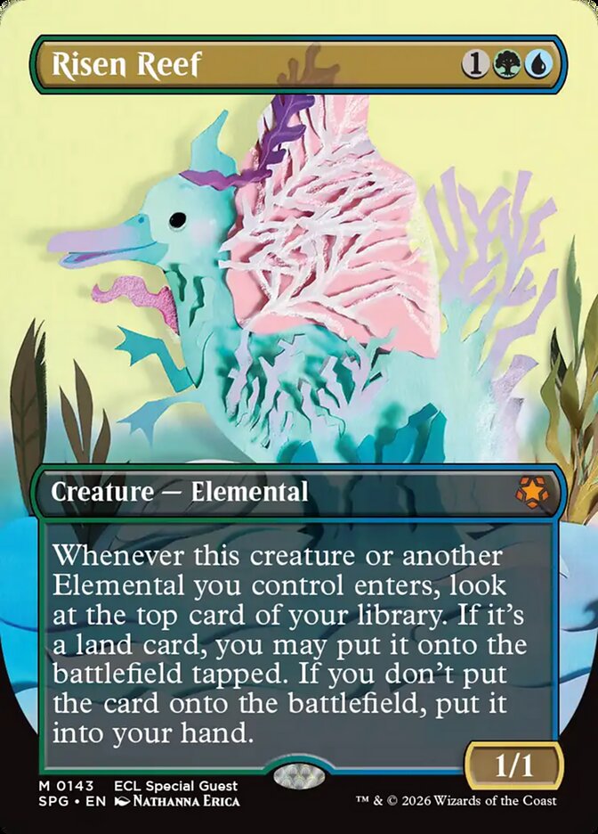 Risen Reef 143/0 (Special Guests)  - Borderless Foil | Good Games Modbury