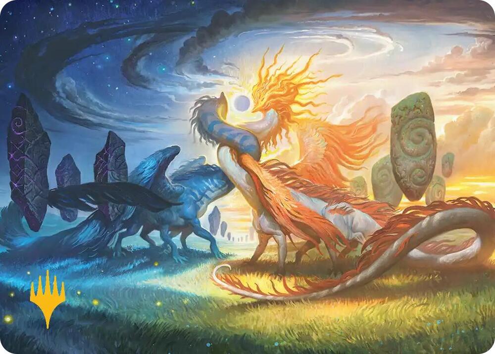 Celestial Reunion Art Card 19 54 Gold Stamped Planeswalker Symbol 19 (Art Series: Lorwyn Eclipsed)  | Good Games Modbury