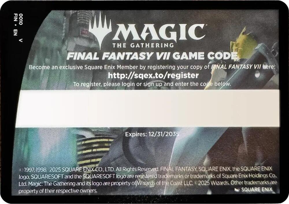 FINAL FANTASY VII Game Code Card 10 (FINAL FANTASY)  | Good Games Modbury